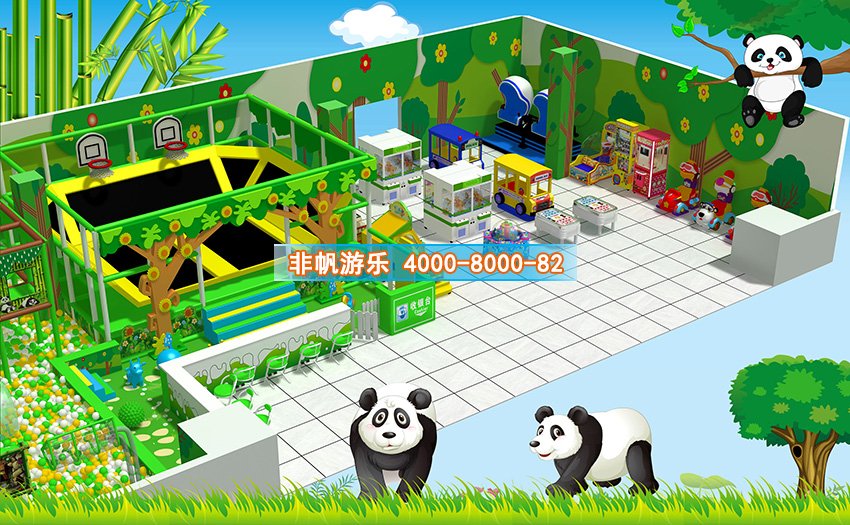 兒童淘氣堡森林動物風格