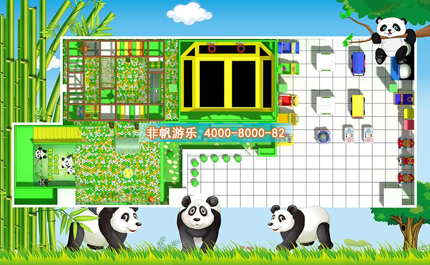 兒童淘氣堡森林動物風格