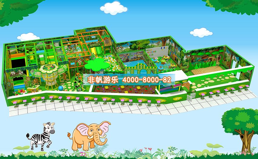 兒童淘氣堡森林動物風格